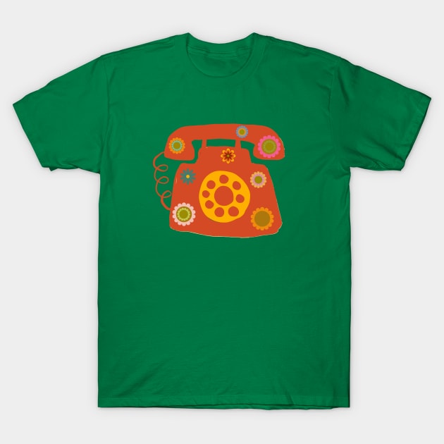 RETRO 60S STYLE DESK PHONE VINTAGE TELEPHONE T-Shirt by DAZu